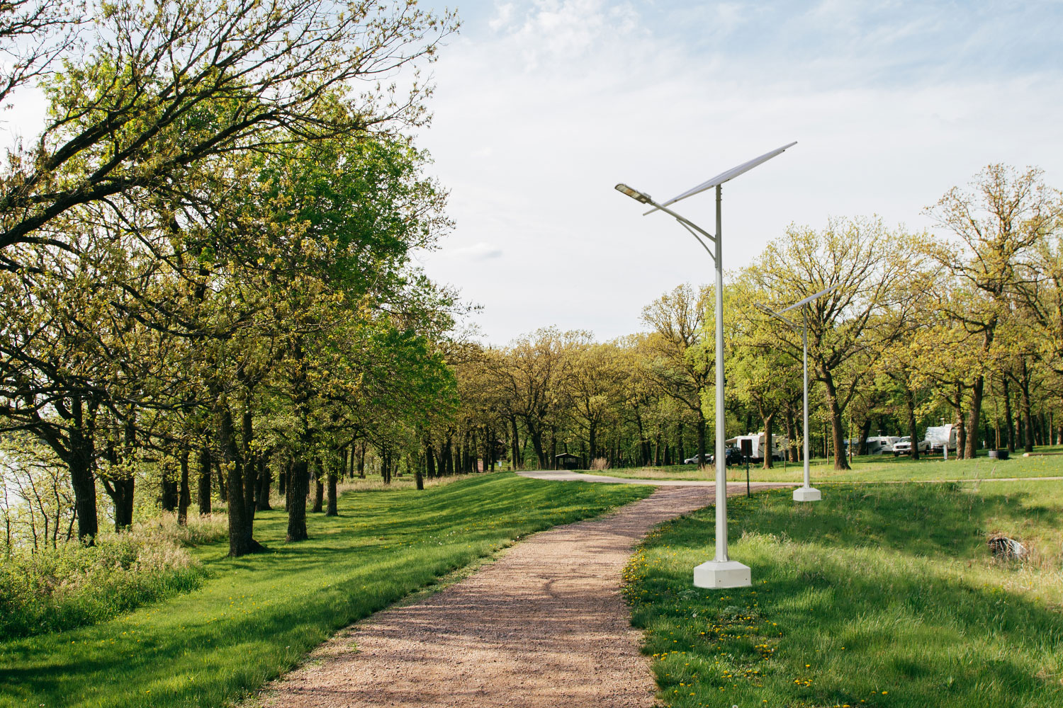 Solar street lights from GreenBright Design Build offer a stand-alone, off-grid system perfect for residential and commercial street lighting, rural areas, playgrounds, pathways, marinas, nature trails and more!